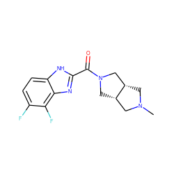 CN1C[C@H]2CN(C(=O)c3nc4c(F)c(F)ccc4[nH]3)C[C@H]2C1 ZINC000073165190