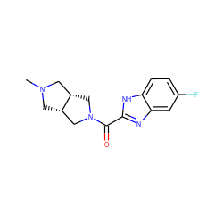 CN1C[C@H]2CN(C(=O)c3nc4cc(F)ccc4[nH]3)C[C@H]2C1 ZINC000073156215