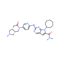 CN1C[C@H]2CN(c3ccc(Nc4ncc5cc(C(=O)N(C)C)n(C6CCCCCC6)c5n4)nc3)C(=O)C[C@H]2C1 ZINC000118590218