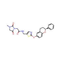 CN1CC(=O)N(CC(=O)NCc2cnc(Oc3ccc4c(c3)CC[C@@H](c3ccccc3)O4)s2)C1=O ZINC000145648896