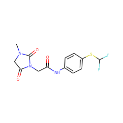 CN1CC(=O)N(CC(=O)Nc2ccc(SC(F)F)cc2)C1=O ZINC000002649729