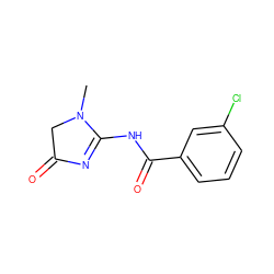 CN1CC(=O)N=C1NC(=O)c1cccc(Cl)c1 ZINC000049780130