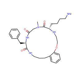 CN1CC(=O)N[C@H](Cc2ccccc2)C(=O)NCCCc2ccccc2OCCN[C@@H](CCCCN)C1=O ZINC000073161442