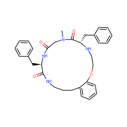 CN1CC(=O)N[C@H](Cc2ccccc2)C(=O)NCCCc2ccccc2OCCN[C@@H](Cc2ccccc2)C1=O ZINC000073196609