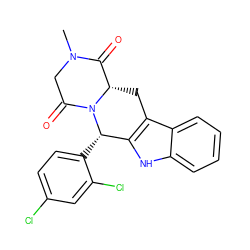 CN1CC(=O)N2[C@@H](Cc3c([nH]c4ccccc34)[C@@H]2c2ccc(Cl)cc2Cl)C1=O ZINC000066104173