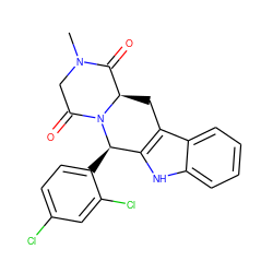 CN1CC(=O)N2[C@H](Cc3c([nH]c4ccccc34)[C@H]2c2ccc(Cl)cc2Cl)C1=O ZINC000066103286