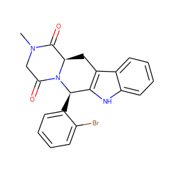 CN1CC(=O)N2[C@H](Cc3c([nH]c4ccccc34)[C@H]2c2ccccc2Br)C1=O ZINC000049784590