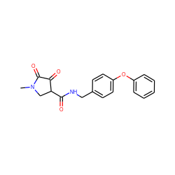 CN1CC(C(=O)NCc2ccc(Oc3ccccc3)cc2)C(=O)C1=O ZINC000219153629