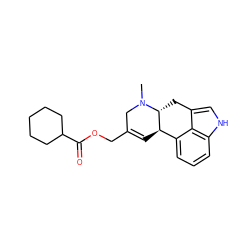 CN1CC(COC(=O)C2CCCCC2)=C[C@@H]2c3cccc4[nH]cc(c34)C[C@H]21 ZINC000013793995