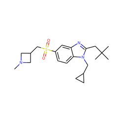 CN1CC(CS(=O)(=O)c2ccc3c(c2)nc(CC(C)(C)C)n3CC2CC2)C1 ZINC000299828796