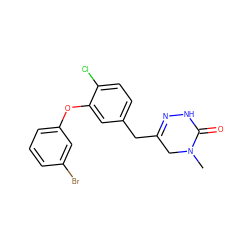 CN1CC(Cc2ccc(Cl)c(Oc3cccc(Br)c3)c2)=NNC1=O ZINC000040394436