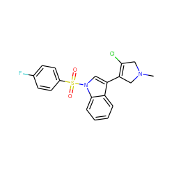 CN1CC(Cl)=C(c2cn(S(=O)(=O)c3ccc(F)cc3)c3ccccc23)C1 ZINC000072175141