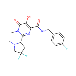 CN1CC(F)(F)C[C@H]1c1nc(C(=O)NCc2ccc(F)cc2)c(O)c(=O)n1C ZINC000014979230