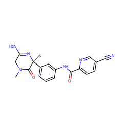 CN1CC(N)=N[C@@](C)(c2cccc(NC(=O)c3ccc(C#N)cn3)c2)C1=O ZINC000072318809