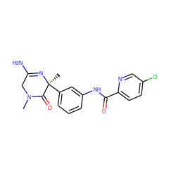 CN1CC(N)=N[C@@](C)(c2cccc(NC(=O)c3ccc(Cl)cn3)c2)C1=O ZINC000072318807