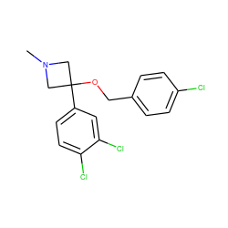 CN1CC(OCc2ccc(Cl)cc2)(c2ccc(Cl)c(Cl)c2)C1 ZINC000096924134