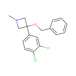 CN1CC(OCc2ccccc2)(c2ccc(Cl)c(Cl)c2)C1 ZINC000096924133