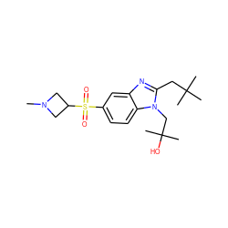 CN1CC(S(=O)(=O)c2ccc3c(c2)nc(CC(C)(C)C)n3CC(C)(C)O)C1 ZINC000299831163