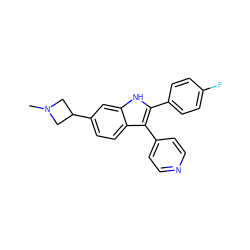 CN1CC(c2ccc3c(-c4ccncc4)c(-c4ccc(F)cc4)[nH]c3c2)C1 ZINC000040428764