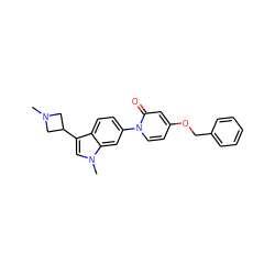 CN1CC(c2cn(C)c3cc(-n4ccc(OCc5ccccc5)cc4=O)ccc23)C1 ZINC000072116465