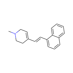 CN1CC=C(/C=C/c2cccc3ccccc23)CC1 ZINC000001560219