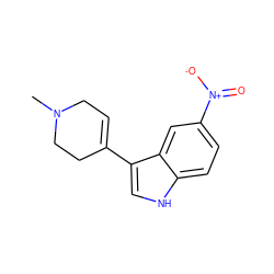 CN1CC=C(c2c[nH]c3ccc([N+](=O)[O-])cc23)CC1 ZINC000013731830