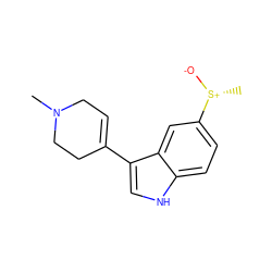 CN1CC=C(c2c[nH]c3ccc([S@@+](C)[O-])cc23)CC1 ZINC000013731891