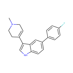 CN1CC=C(c2c[nH]c3ccc(-c4ccc(F)cc4)cc23)CC1 ZINC000013731930