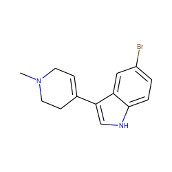 CN1CC=C(c2c[nH]c3ccc(Br)cc23)CC1 ZINC000013731818