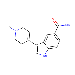 CN1CC=C(c2c[nH]c3ccc(C(N)=O)cc23)CC1 ZINC000001482555