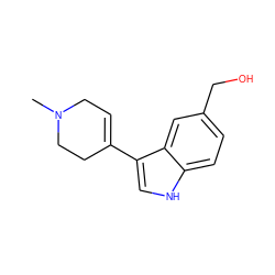 CN1CC=C(c2c[nH]c3ccc(CO)cc23)CC1 ZINC000013731876