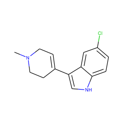 CN1CC=C(c2c[nH]c3ccc(Cl)cc23)CC1 ZINC000013731821