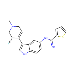 CN1CC=C(c2c[nH]c3ccc(NC(=N)c4cccs4)cc23)[C@H](F)C1 ZINC000034806262