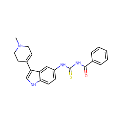 CN1CC=C(c2c[nH]c3ccc(NC(=S)NC(=O)c4ccccc4)cc23)CC1 ZINC000034805983