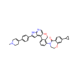 CN1CC=C(c2ccc(-c3cc4c(-c5cccc(N6CCOc7cc(C8CC8)ccc7C6=O)c5CO)ccnc4[nH]3)cc2)CC1 ZINC000224766220