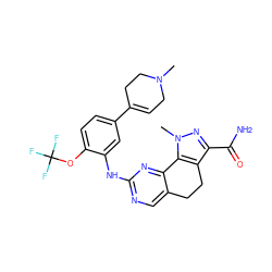 CN1CC=C(c2ccc(OC(F)(F)F)c(Nc3ncc4c(n3)-c3c(c(C(N)=O)nn3C)CC4)c2)CC1 ZINC000071296607