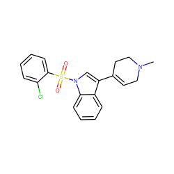 CN1CC=C(c2cn(S(=O)(=O)c3ccccc3Cl)c3ccccc23)CC1 ZINC000028120732