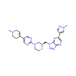 CN1CC=C(c2cnc(N3CCO[C@H](Cn4nnc5ncc(-c6cnn(C)c6)nc54)C3)nc2)CC1 ZINC000210685193