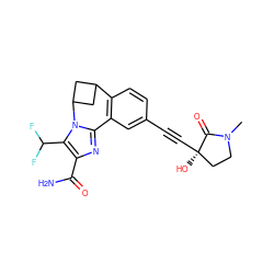 CN1CC[C@@](O)(C#Cc2ccc3c(c2)-c2nc(C(N)=O)c(C(F)F)n2C2CC3C2)C1=O ZINC000219520207