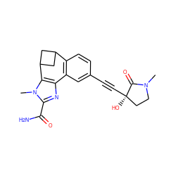 CN1CC[C@@](O)(C#Cc2ccc3c(c2)-c2nc(C(N)=O)n(C)c2C2CC3C2)C1=O ZINC000219449367