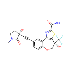 CN1CC[C@@](O)(C#Cc2ccc3c(c2)-c2nc(C(N)=O)sc2[C@@](O)(C(F)(F)F)CO3)C1=O ZINC000219543516