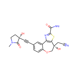 CN1CC[C@@](O)(C#Cc2ccc3c(c2)-c2nc(C(N)=O)sc2[C@@](O)(CC#N)CO3)C1=O ZINC000219496398