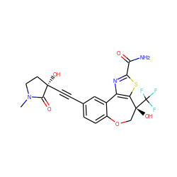 CN1CC[C@@](O)(C#Cc2ccc3c(c2)-c2nc(C(N)=O)sc2[C@](O)(C(F)(F)F)CO3)C1=O ZINC000219413443