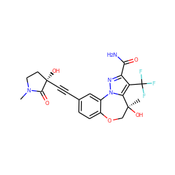 CN1CC[C@@](O)(C#Cc2ccc3c(c2)-n2nc(C(N)=O)c(C(F)(F)F)c2[C@@](C)(O)CO3)C1=O ZINC000219480505