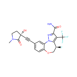 CN1CC[C@@](O)(C#Cc2ccc3c(c2)-n2nc(C(N)=O)c(C(F)(F)F)c2[C@@H](F)CO3)C1=O ZINC000219488063