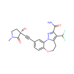 CN1CC[C@@](O)(C#Cc2ccc3c(c2)-n2nc(C(N)=O)c(C(F)F)c2CCO3)C1=O ZINC000219422133