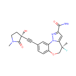 CN1CC[C@@](O)(C#Cc2ccc3c(c2)-n2nc(C(N)=O)cc2[C@@](C)(F)CO3)C1=O ZINC000219474058