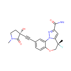 CN1CC[C@@](O)(C#Cc2ccc3c(c2)-n2nc(C(N)=O)cc2[C@](C)(F)CO3)C1=O ZINC000219498288