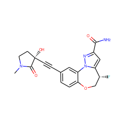 CN1CC[C@@](O)(C#Cc2ccc3c(c2)-n2nc(C(N)=O)cc2[C@H](F)CO3)C1=O ZINC000219523845