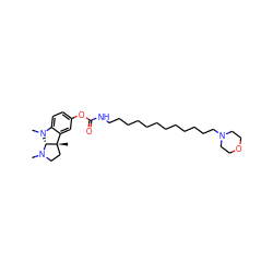 CN1CC[C@@]2(C)c3cc(OC(=O)NCCCCCCCCCCCCN4CCOCC4)ccc3N(C)[C@@H]12 ZINC000026182631